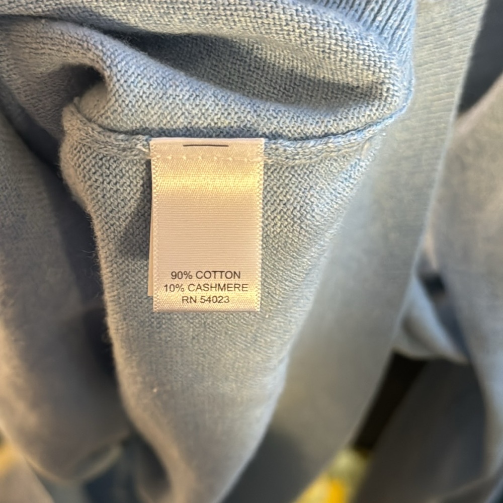 Light blue cotton/cashmere sweater, XL - Picture 6 of 7